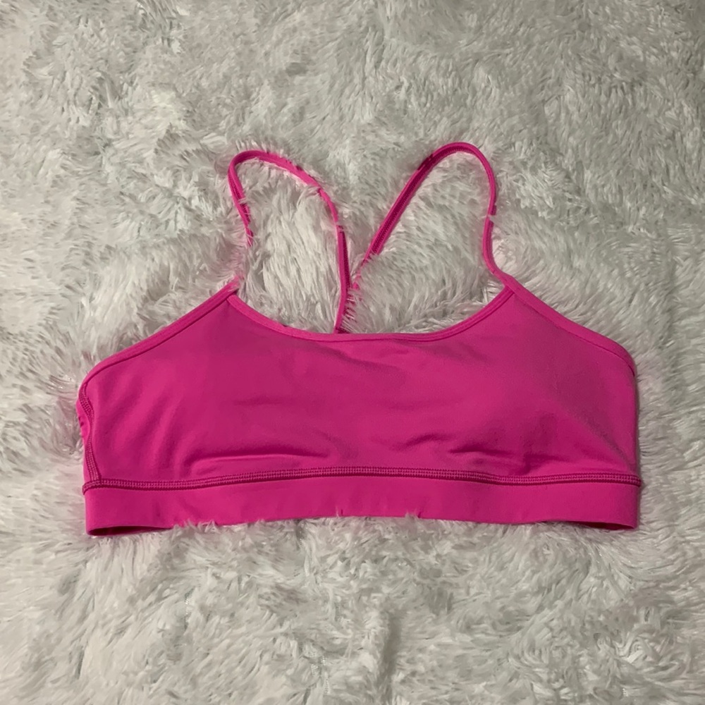Lululemon Flow Y Bra Light Support A-C Cups, Size 10, Hot Pink
